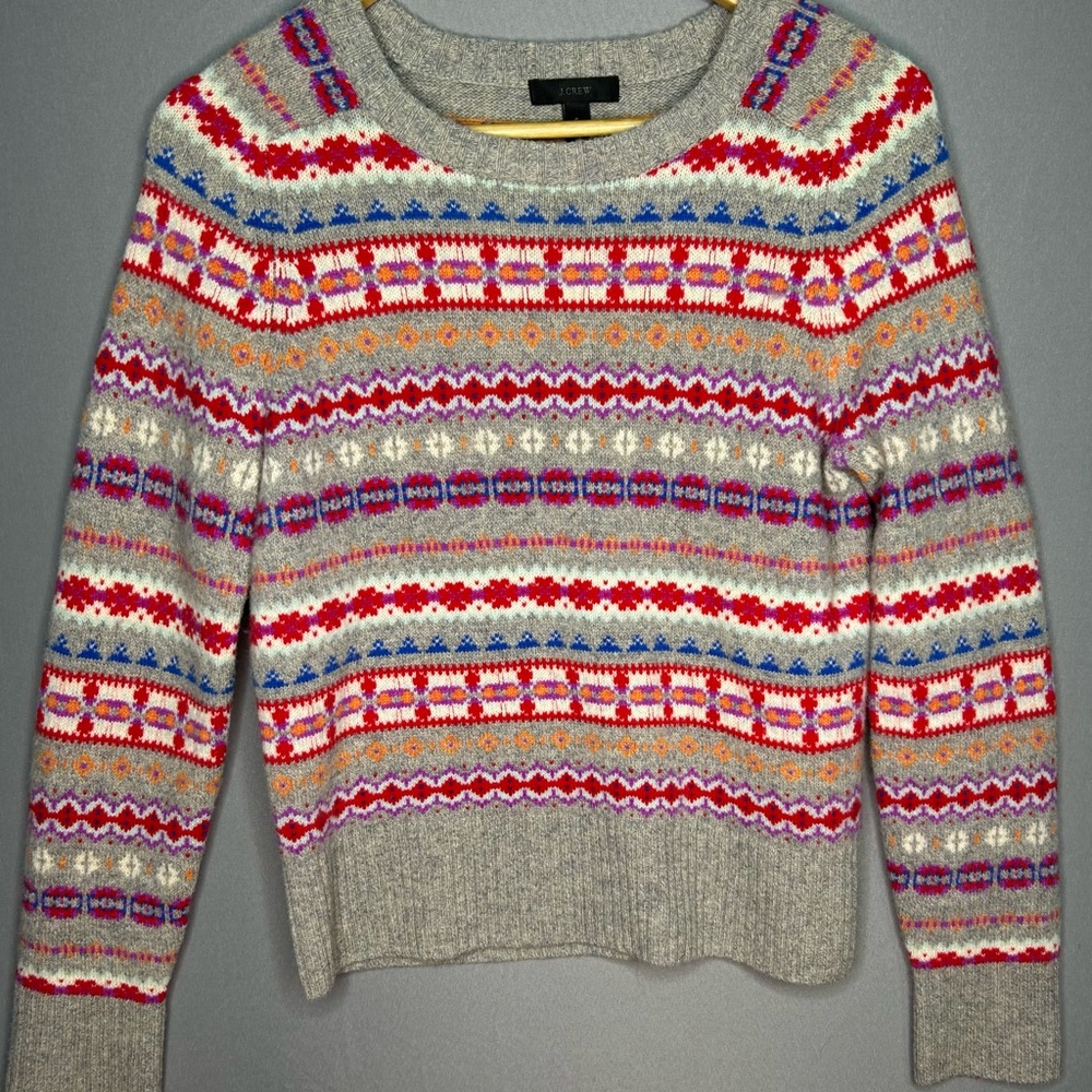 J.Crew Holly Fair Isle 100% Wool Sweater